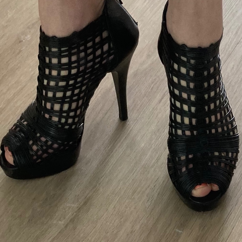 Stuart Weitzman Open Toe Booties - image 1